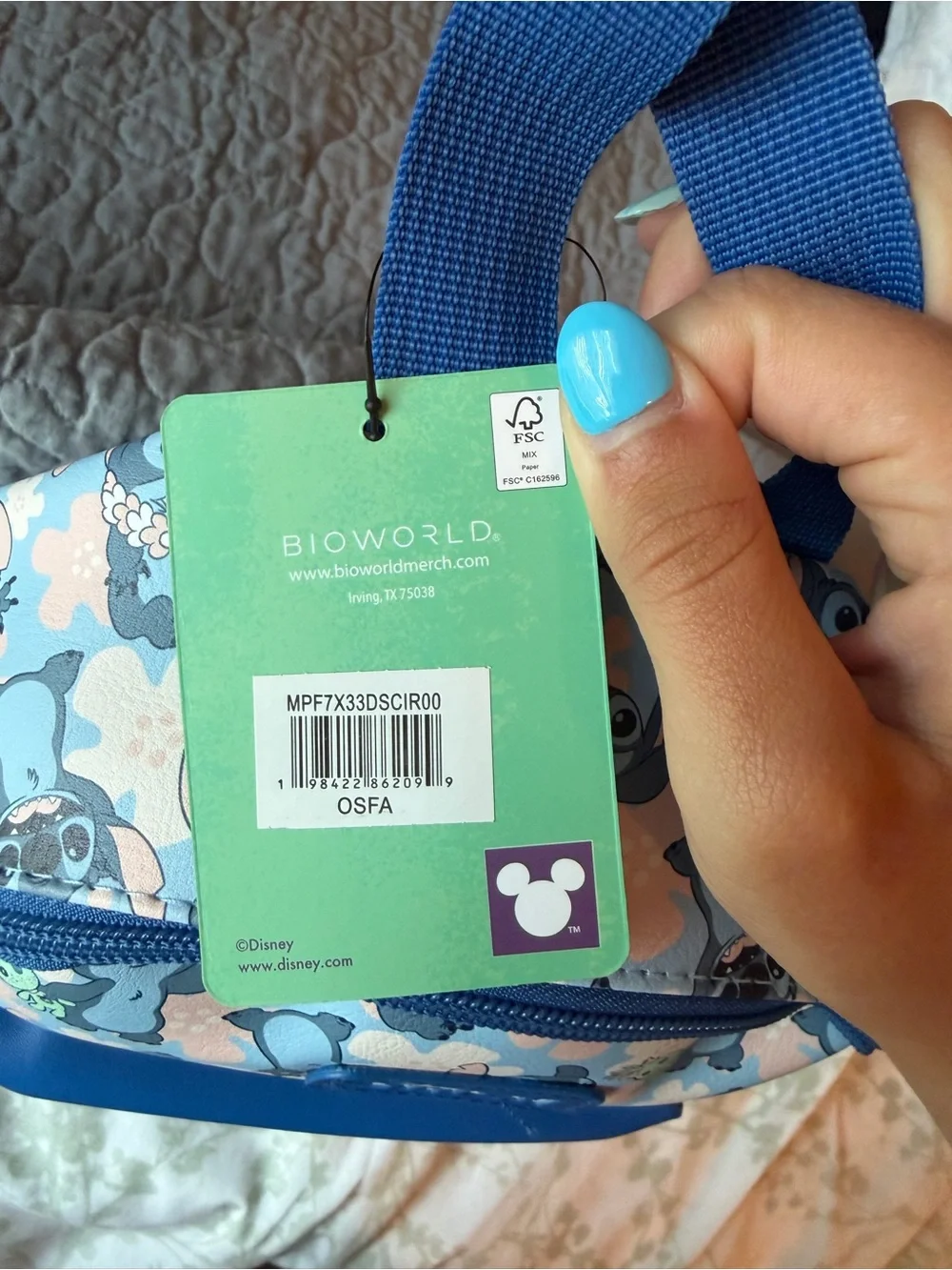NWT Disney Stitch Blue Mini Backpack